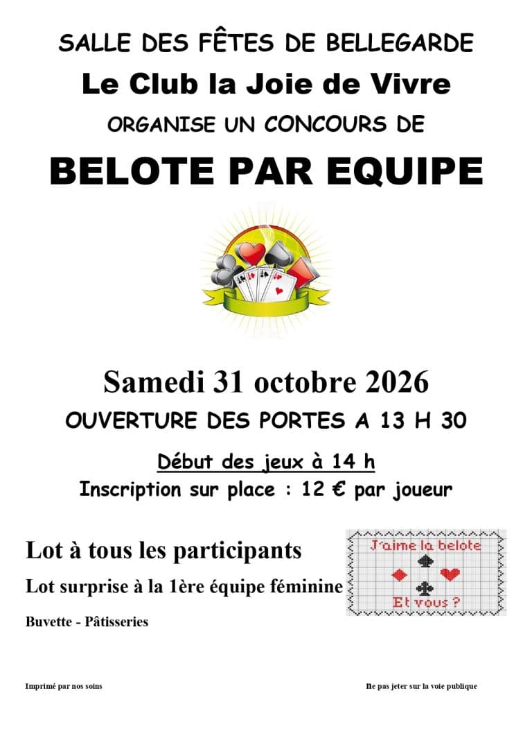 Concours de belote par équipe
